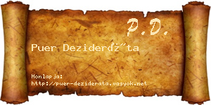 Puer Dezideráta névjegykártya